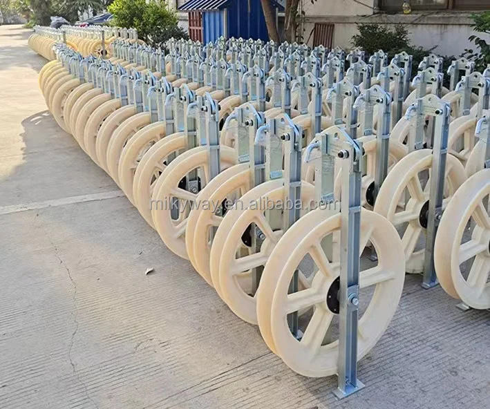 660mm*100mm Nylon Cable Pulley 220V Stringing Block for Construction Works 6