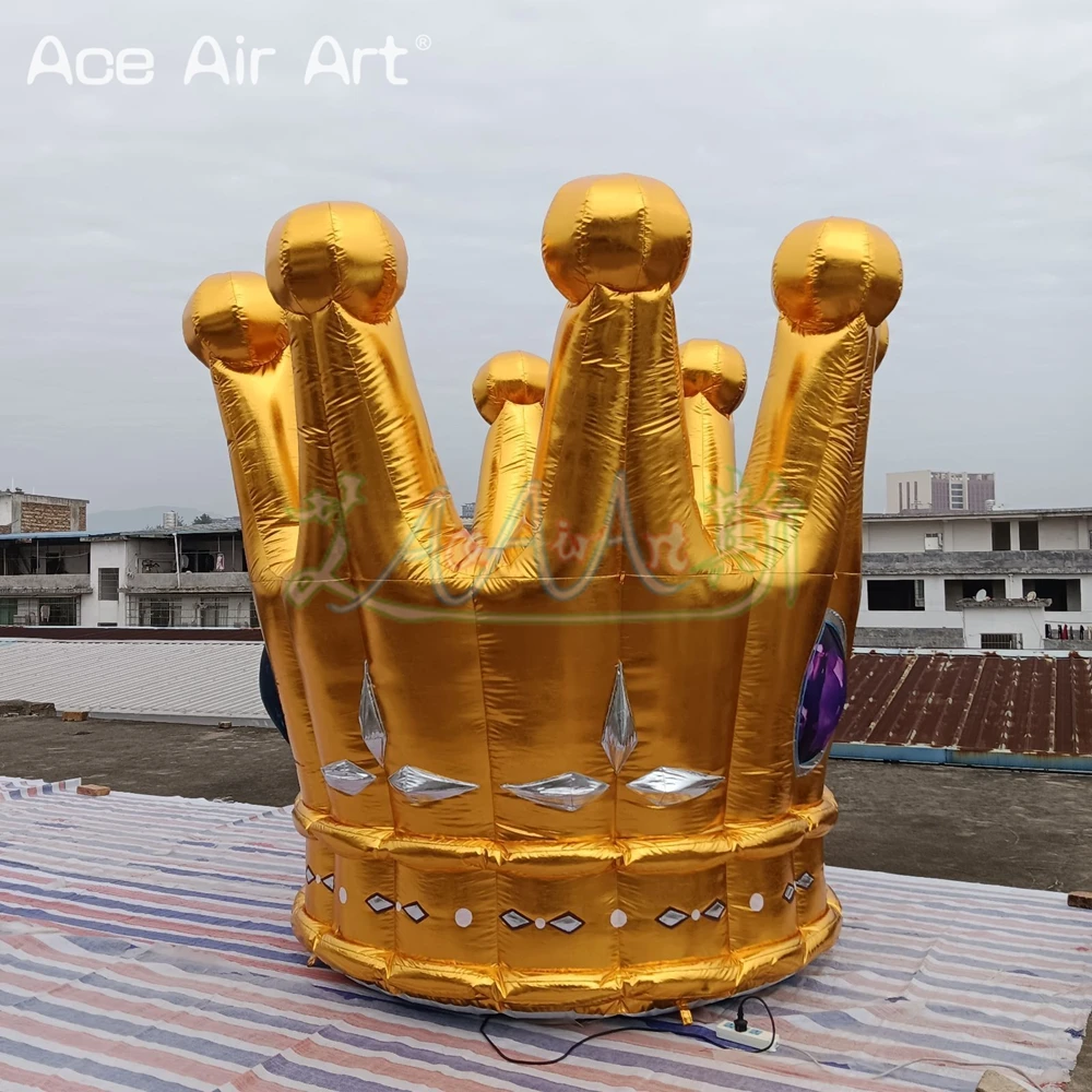 Custom 3 Meter Inflatable Golden Crown Model With Air Blower Airblown ...