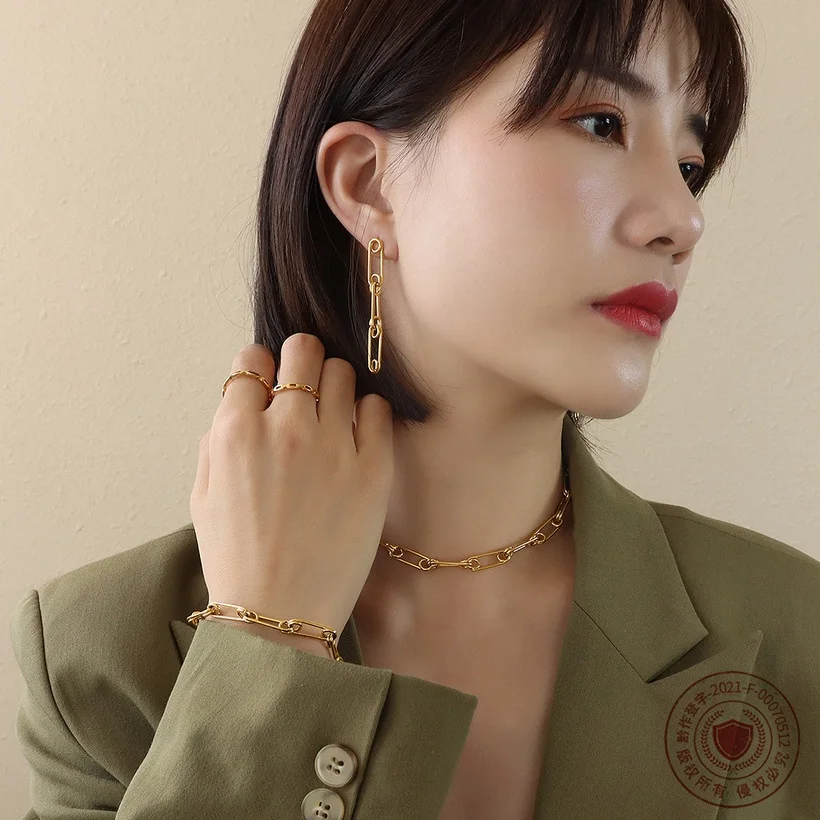Chain Earring,Titanium Steel Jewelry 