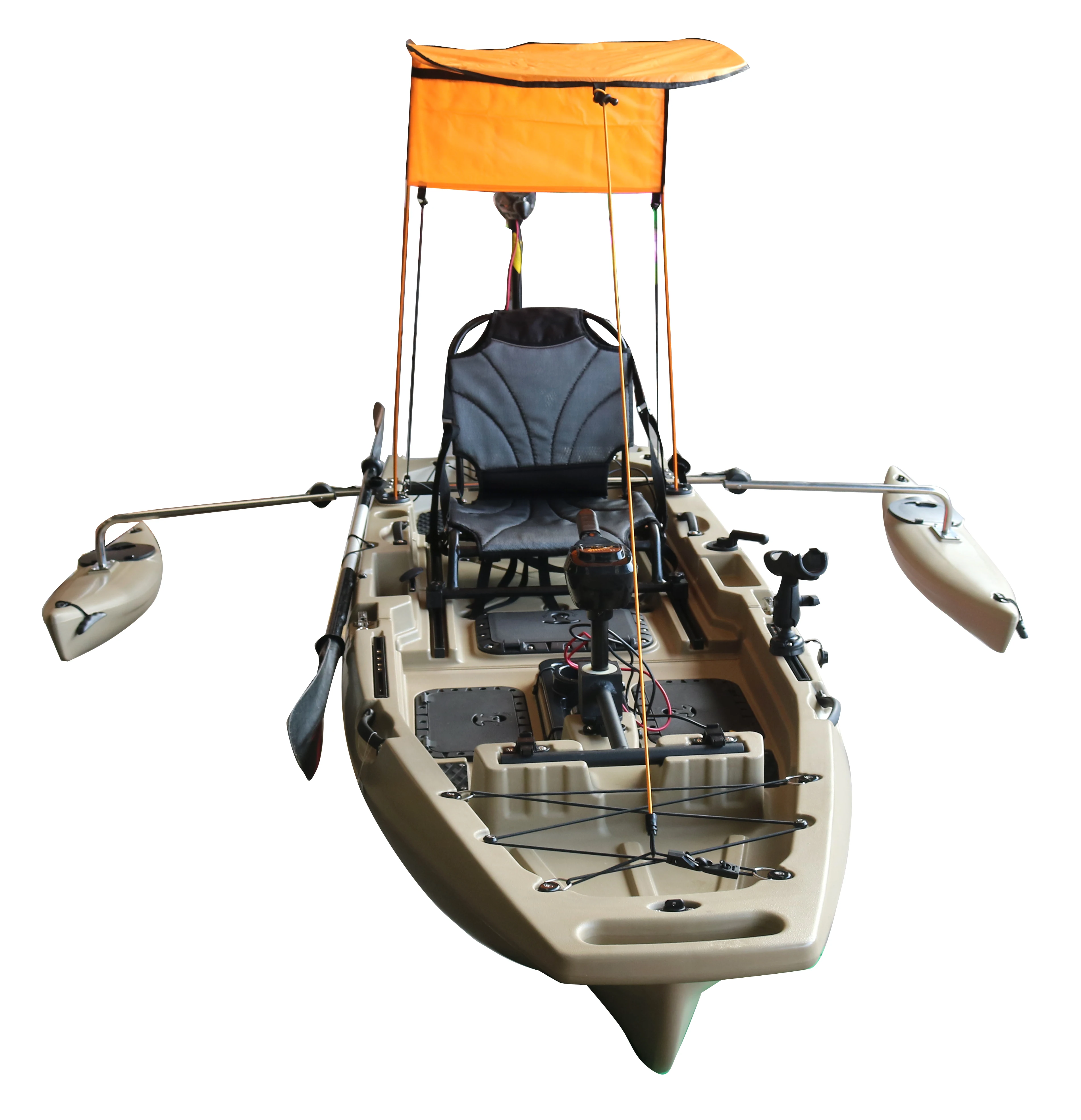 Vicking New Designed 2.96M 1 Person Modular Fishing Kayak with Pedals Detachable Foldable Kayak Electric Kayak Motor 12v VK