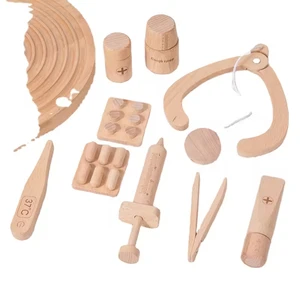 NEW Kids Pretend Doctor Game Toy Wooden Cosplay Simulation Dentist Accessories Tools Children Play Doctors Toys