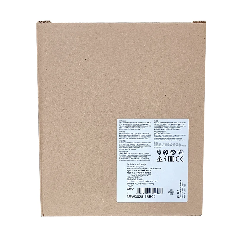 New Original 3RW3028-1BB04 soft starter for Siemens SIRIUS series. Provides smooth motor start and stop control, reduces current surge and mechanical stress. Features compact design, overload protection and easy wiring.