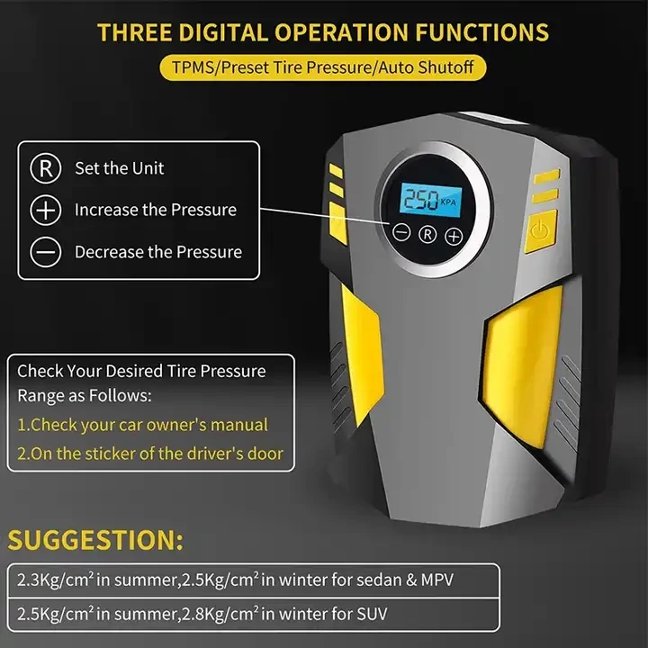 Car Air Pump Portable Intelligent Digital Display Air Pump Small Handheld Car Air Pump Inflator