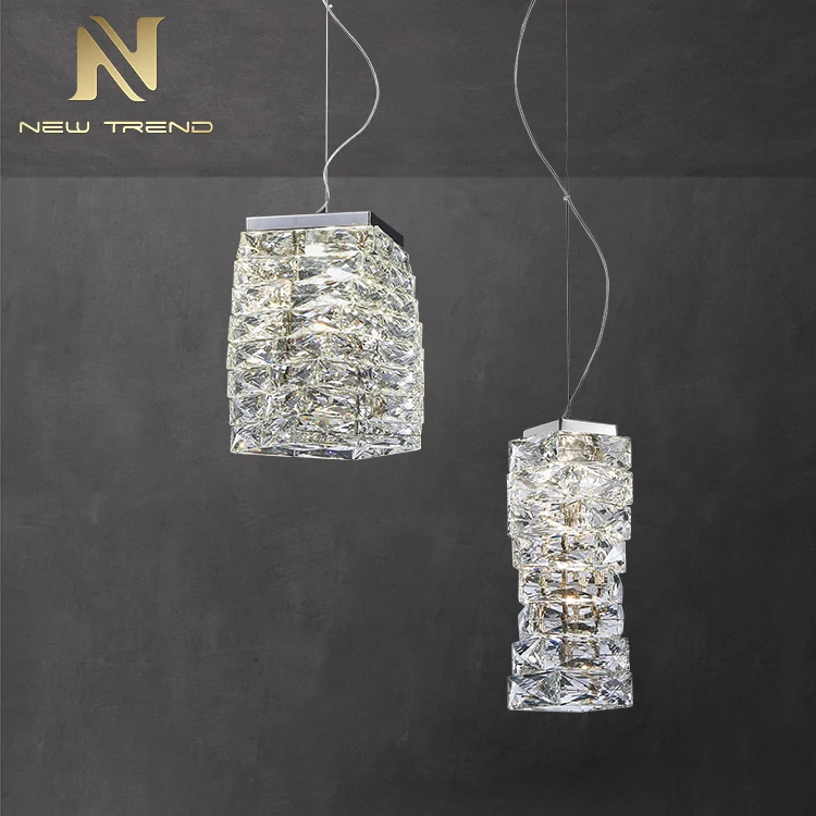 PFT8459 New Product K9 Crystal LED Hanging Light Indoor Decorative Pendant for Living Bedroom Dining Room Stylish Home Chandelier