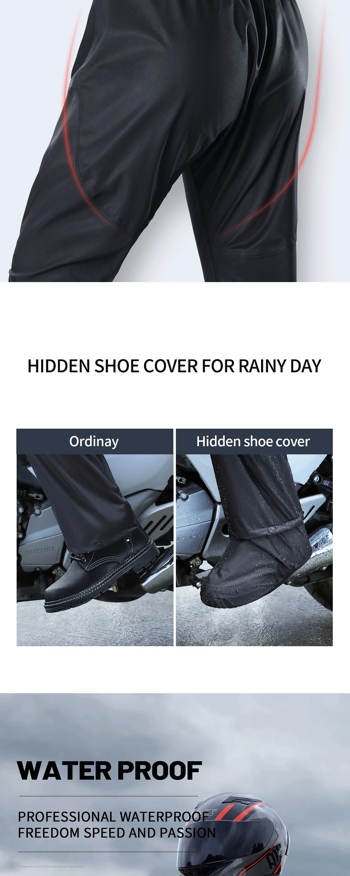 New Design Waterproof Zipper Rain Resist Motorbike Raincoat Motorcycle ...