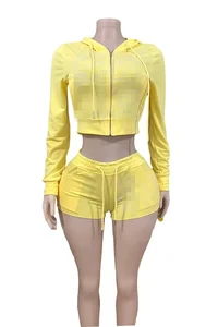 Dropshipping American Size Designer 2026 Jackets Jogging Wear Hoodie Ladies Two Piece Shorts Set