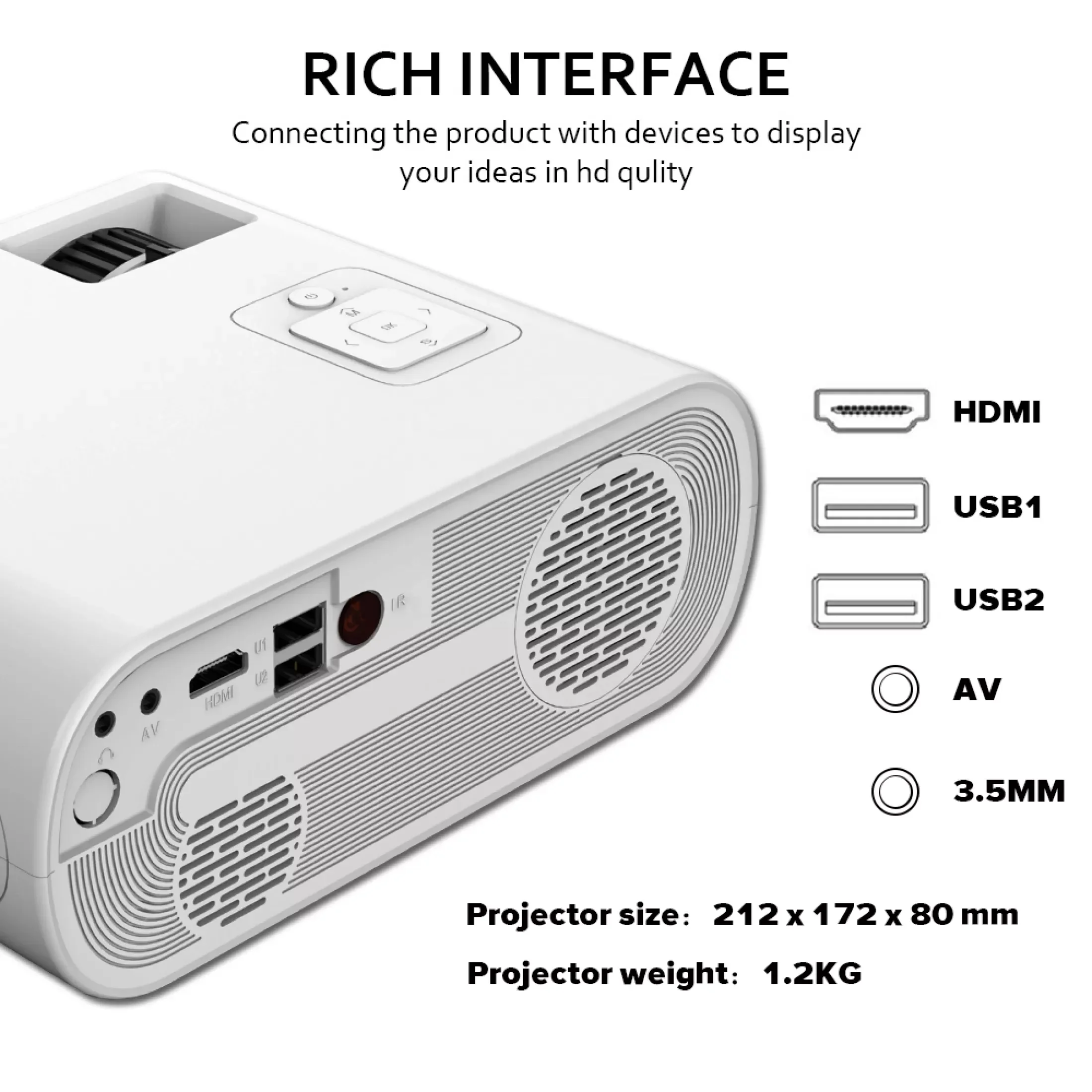 Pocket Mini Multimedia Projector C10 for Mobile Phone TV 1280x720p Portable Led Outdoor Home Theater Cinema Projector