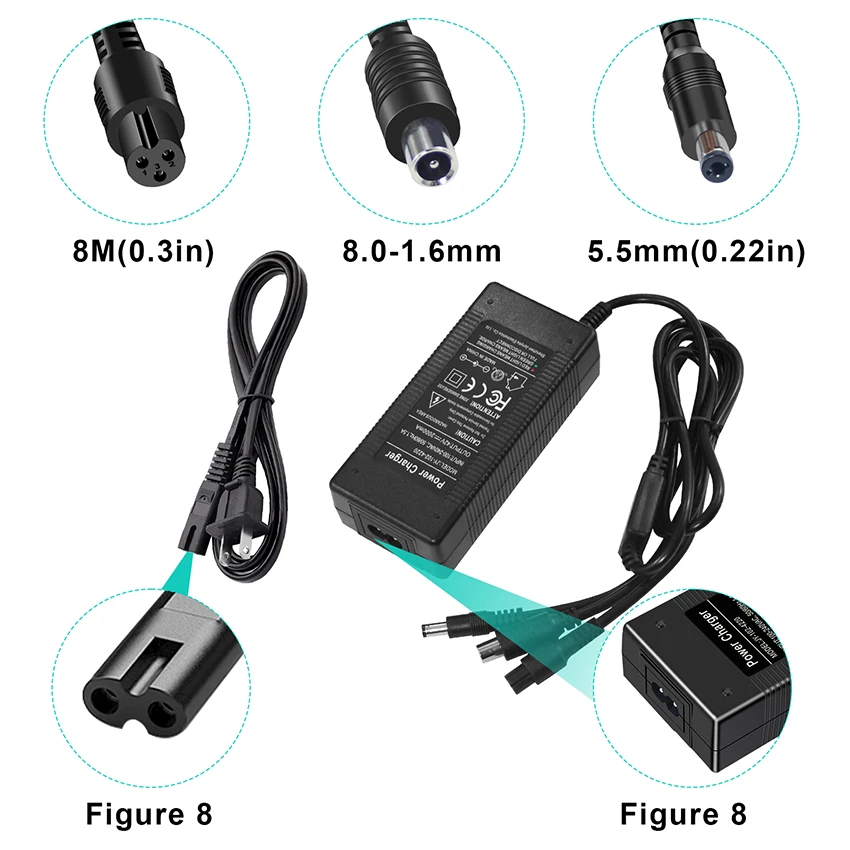 Adattatori di caricatori 42 V 1.5A per scooter di equilibrio