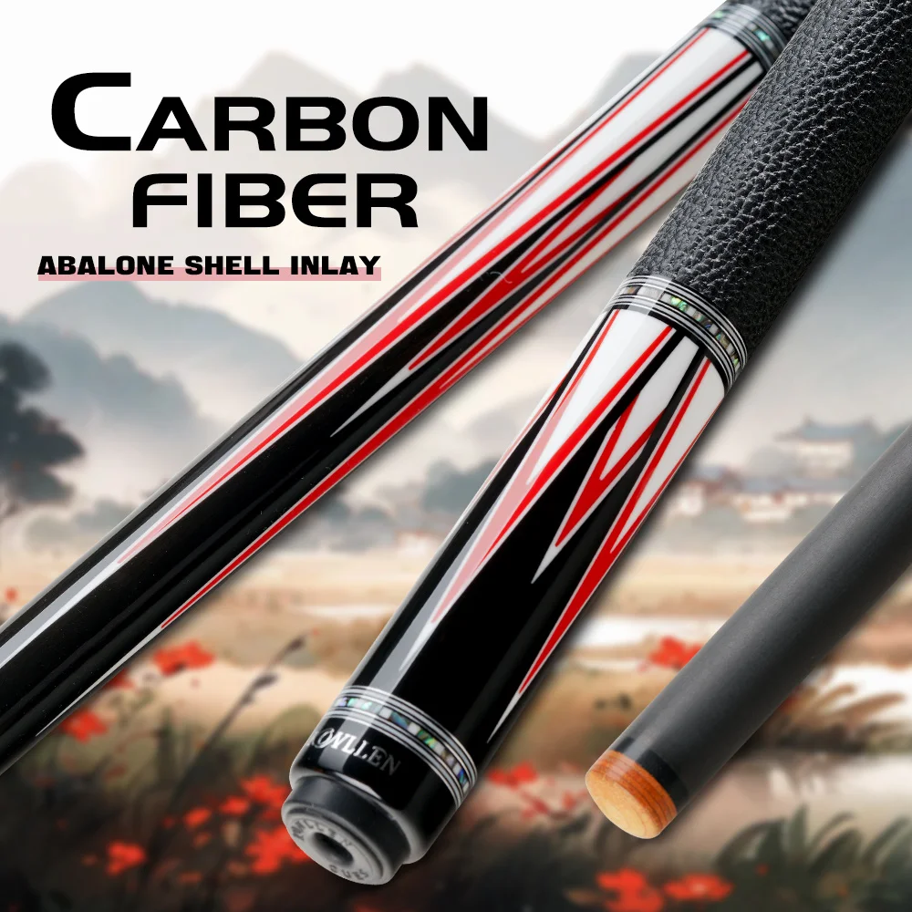 KONLLEN AK75-001 Carbon Fiber Pool Cue Stick with Low Deflection