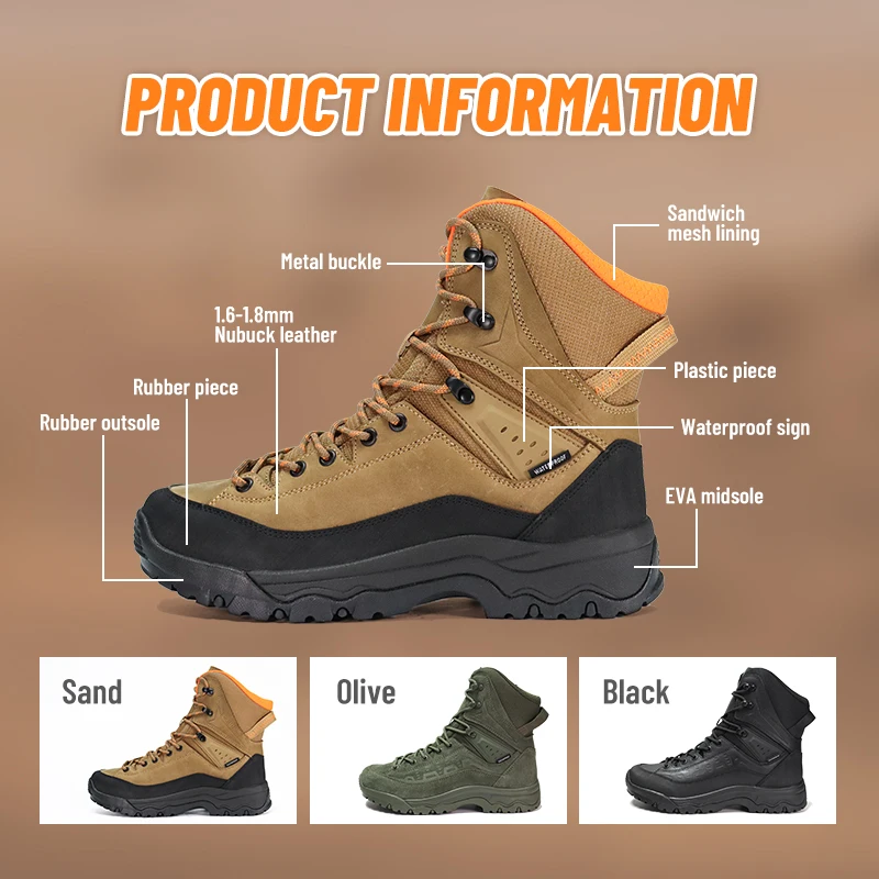 Hanagak ODM OBM Custom Factory Outdoor Tactical Boots Waterproof Training  Combat Boots Desert Hiking Shoes for Men