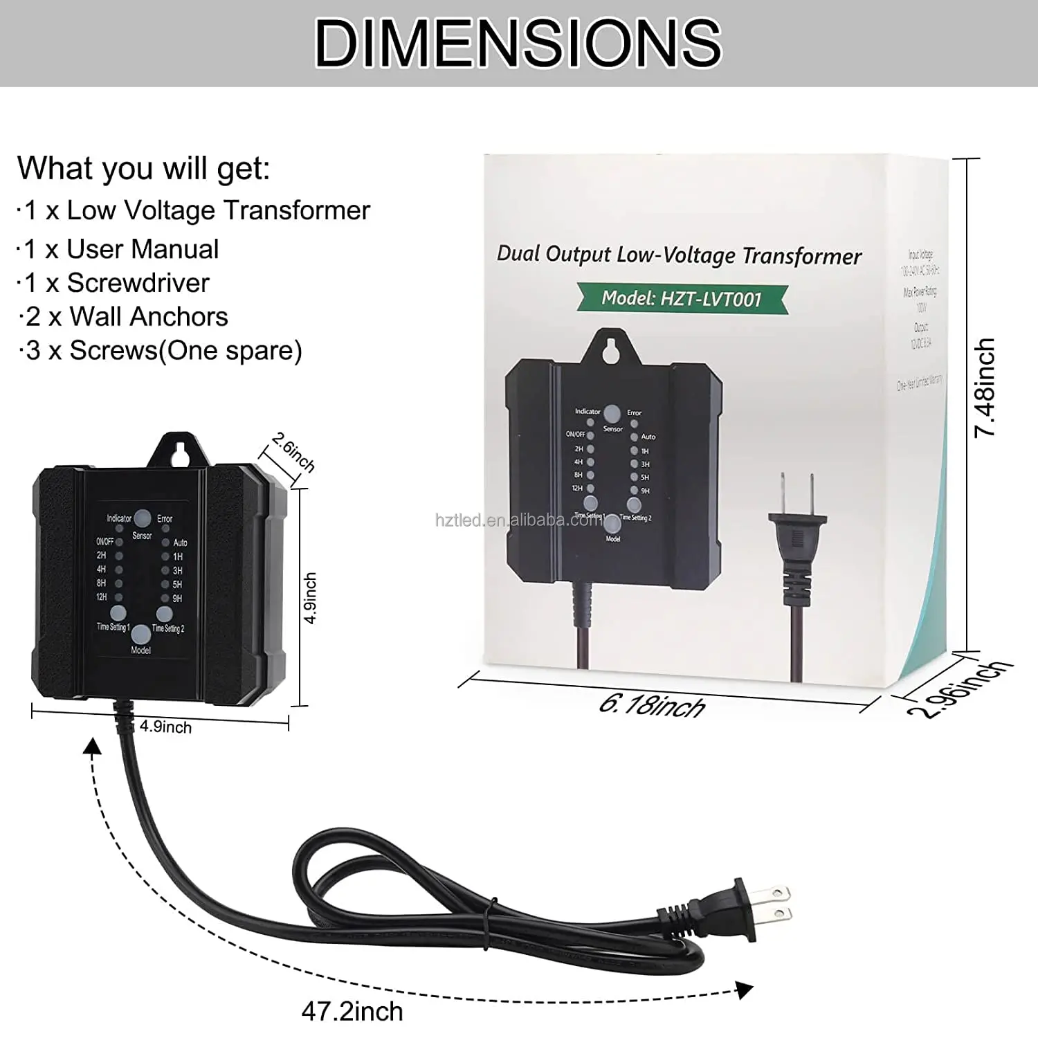 Outdoor Landscape Low Voltage Transformer With Photocell Sensor Power