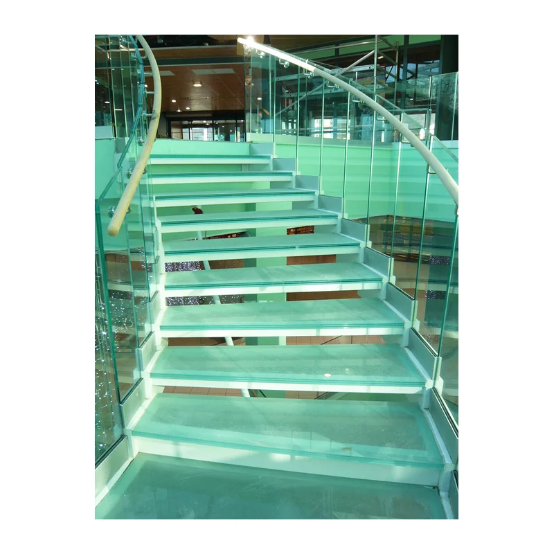 Modern Single Stringer Staircase with Glass Railing for Stylish Home Interiors