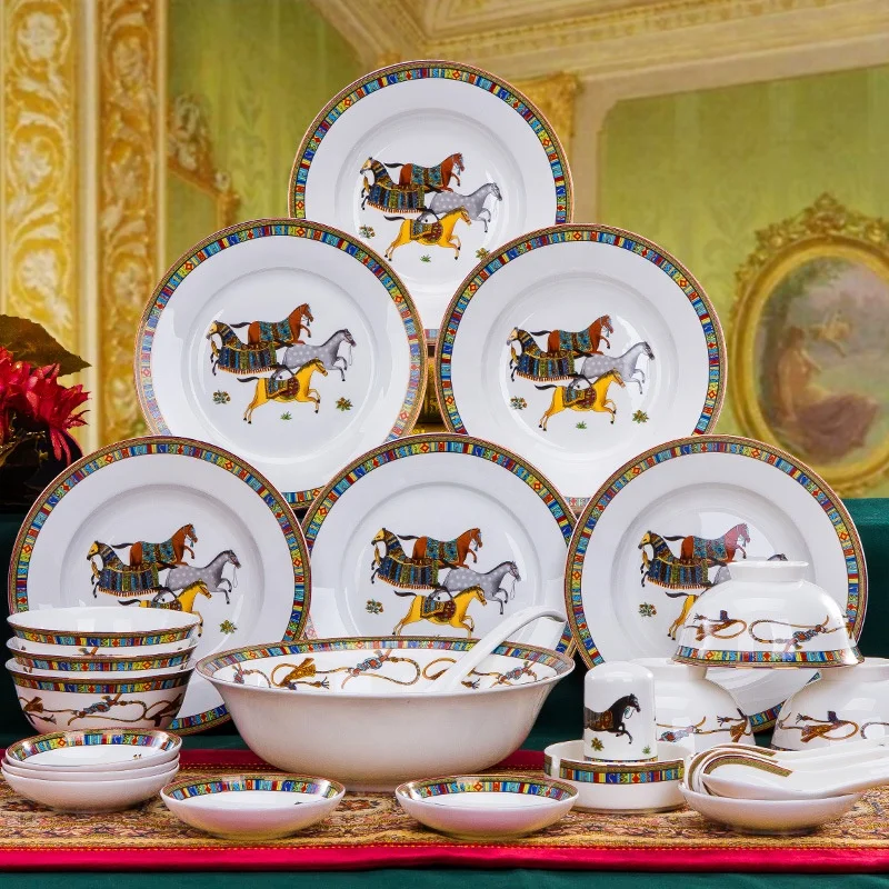 Wholesale Jingdezhen Bone China Dinner Plate Sets Ceramic