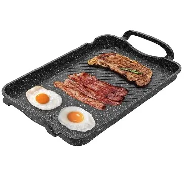 Double Burner Nonstick Stove Top Griddle Pan Nonstick Fry Pans for Easy Cooking