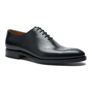 Handmade Custom Goodyear Welted Italian Luxury Black Oxford Dress Leather Shoes for Men