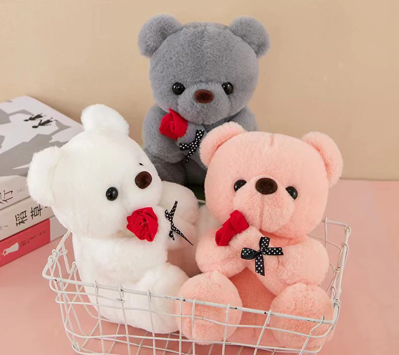 Cute Rose Teddy Bear Plush Toy Doll