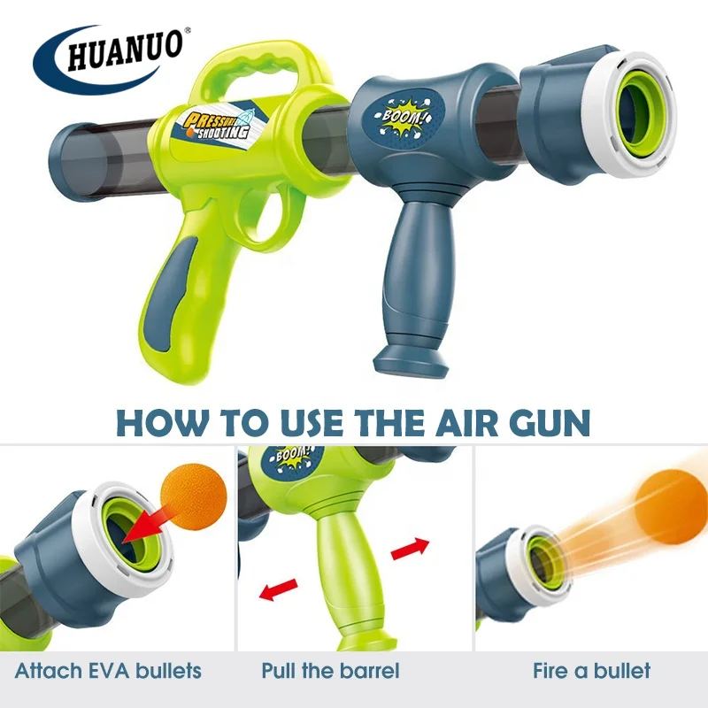 Hot Sale Kids Air Pressure Shooting Gun Eva Soft Foam Ball Bullet Blaster Toys Air Shooting Gun