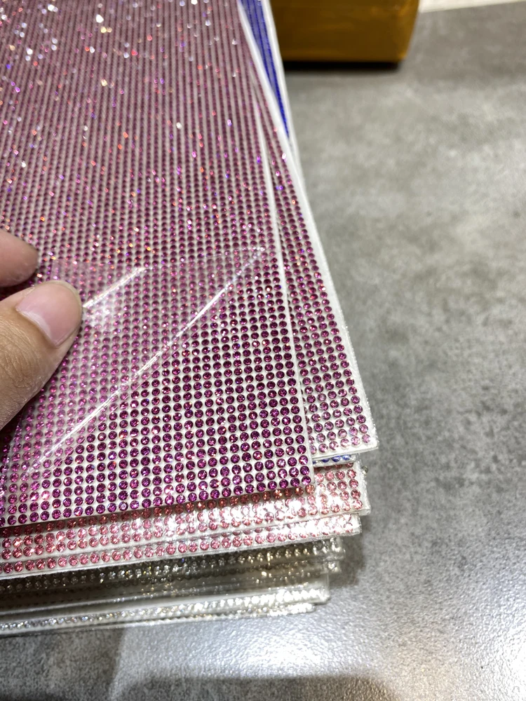 S002 Brand Bling Self Adhesive Rhinestone Mesh Hotfix Crystal Ab