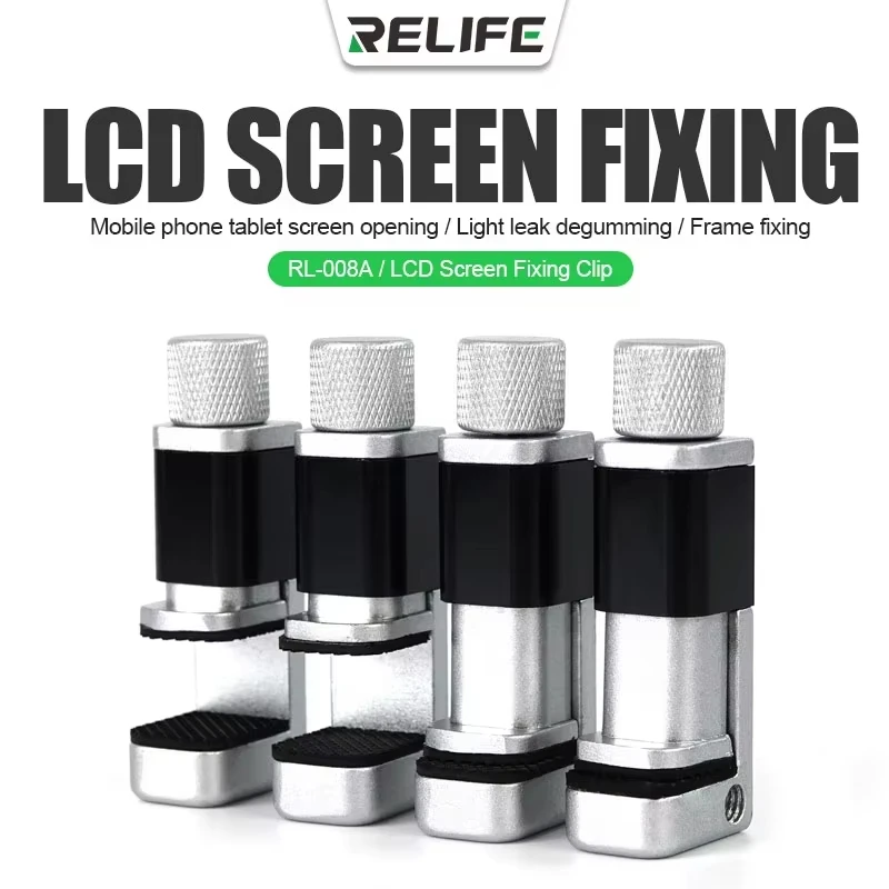 RELIFE RL--008A Adjustable LCD Screen Fixing Clip Silicone Padded Phone Screen Pressure Clamp Non-scratch Fixture