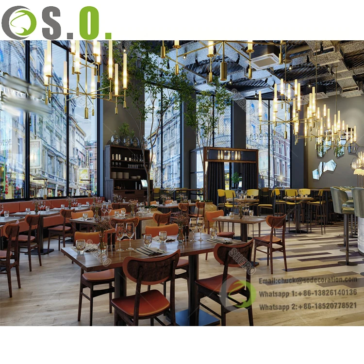 Custom Trendy Coffee Shop Bar Interior Design for Restaurants