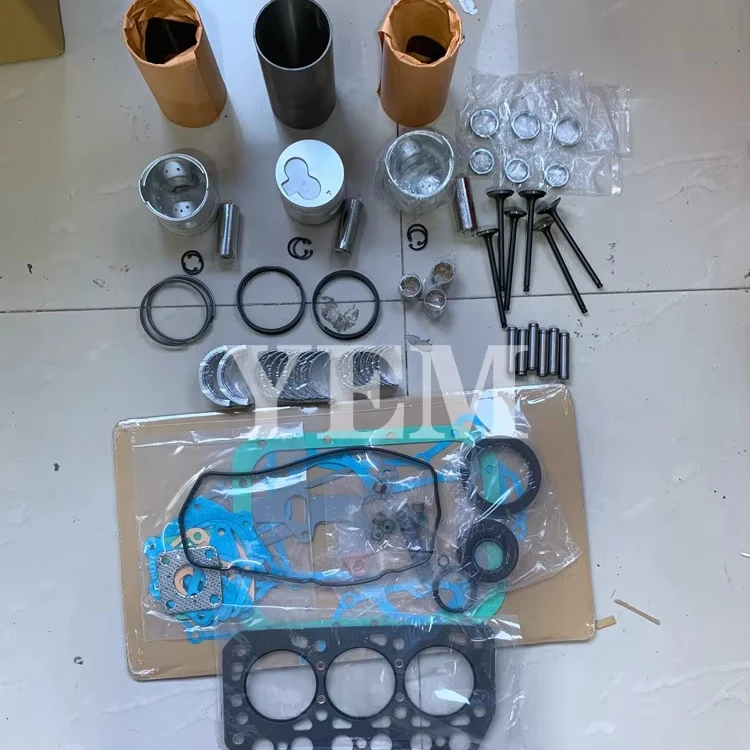 Taiwan Brand New Aftermarket Overhaul Kit With Piston Rings Liner Bearing Valves Full Gasket Kit for Mitsubishi K3E