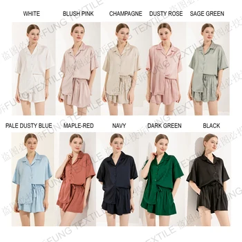 FUNG 6035 Women's Solid Color Matte Satin Pajamas Bridesmaid robe silk robes for women