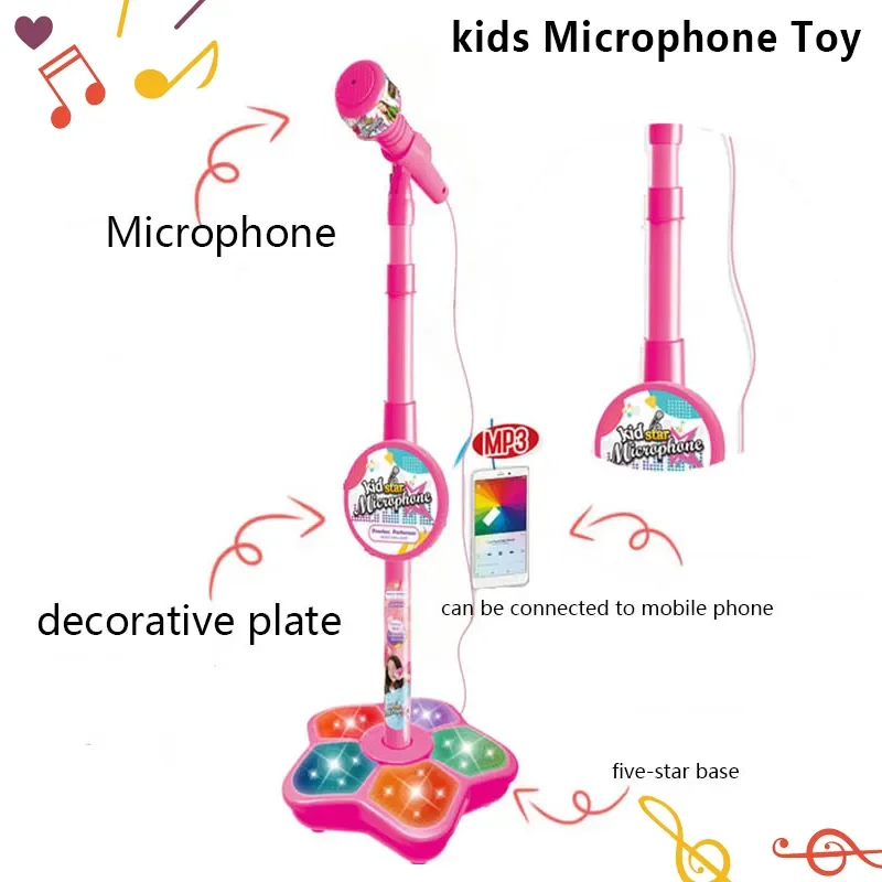 Kids Microphone With Stand Karaoke Song Music Instrument Toys Brain ...