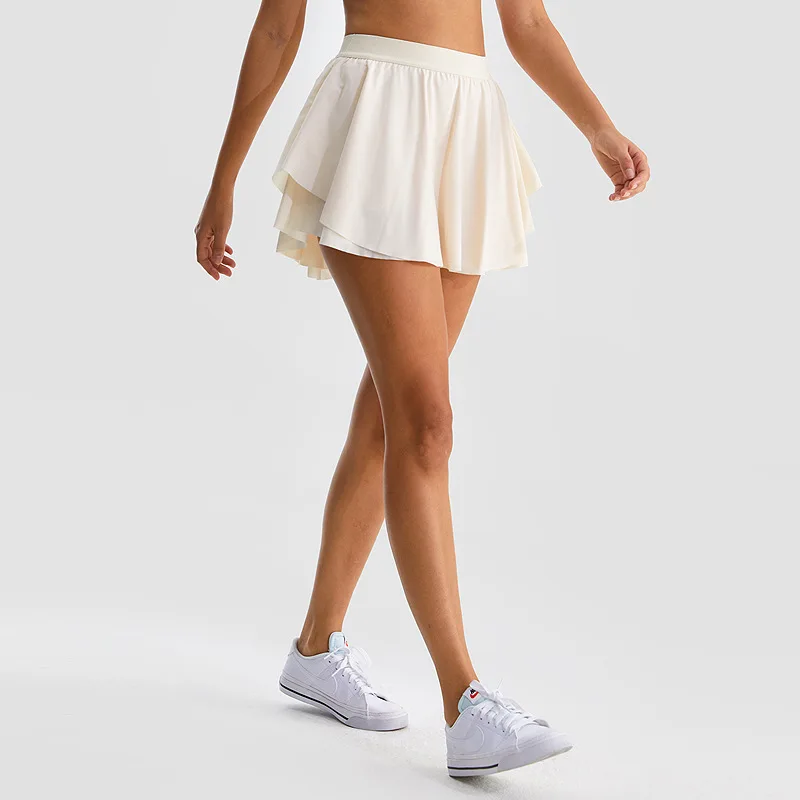 Women's Shorts Pocket Warm-up High Waist Pleated Sports Golf Tennis Skirt Women