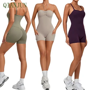 Wholesale New Style Women Sports Running One Pieces Bodysuit Slim Fit Exercise Gym Fitness Yoga Jumpsuit