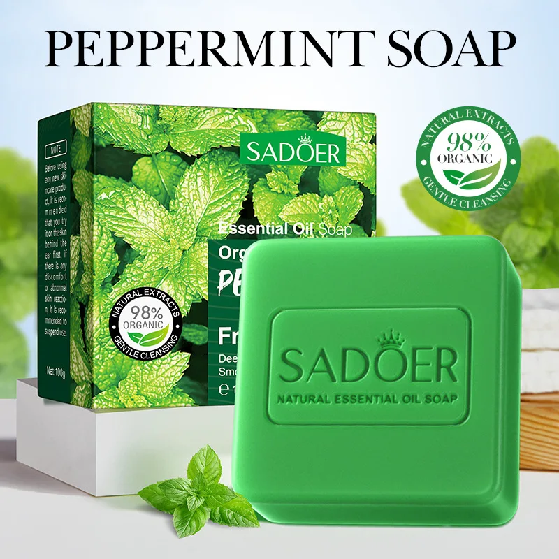 SADOER Natural Ingredient Ginger Essential Oil Solid Soap Face Body Hand Cleansing Smoothing Moisturizing Handmade Soap