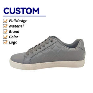 Custom Fashionable Trendy Men's Casual Sneakers Versatile Simple Temperament Leather Height Increasing Custom All Seasons