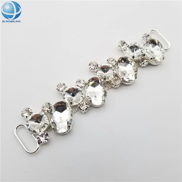 AB Rhinestone Bikini Connector, Chain Swimwear Bikini Connector, 2ps