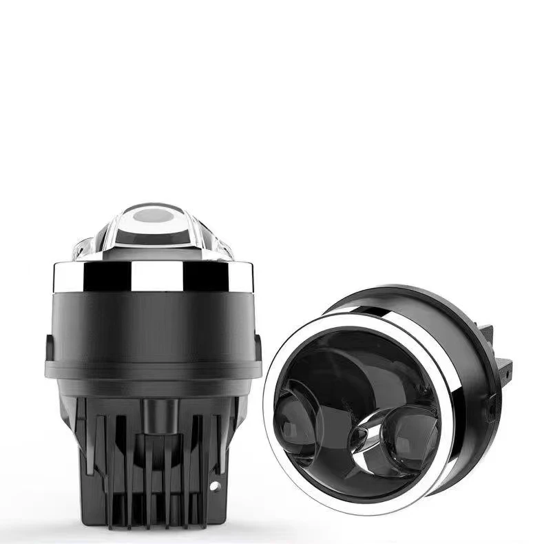 3 Inch Bi Led Laser Projector Lens Led Fog Lamps Waterproof 3 Colors 50W High Beam Low Beam LED Foggy Driving Light