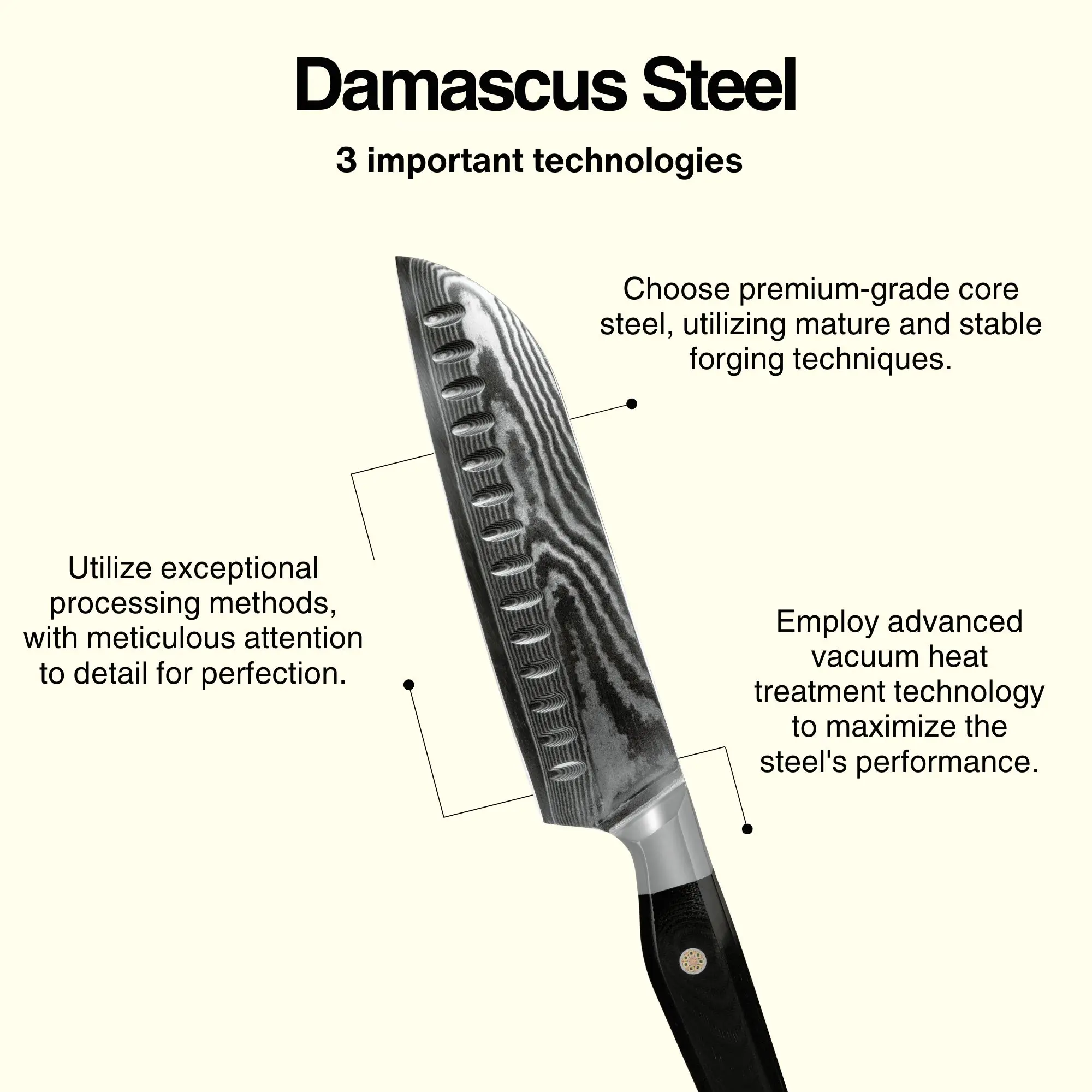 JJ 7" Santoku Knife Japanese 67 Layers Damascus Steel with Octagonal G10 Handle Custom Kitchen Knife