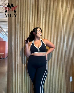 Hot Sale Custom Solid Style Sports Bras and Yoga Leggings Outdoor Gym Fitness Wear for Women Plus Size Yoga Gear