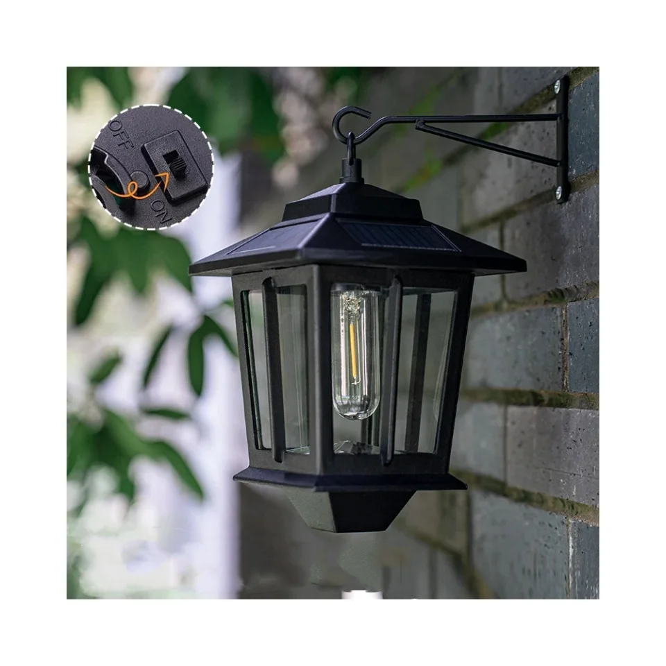 Solar Wall Lanterns Stainless Steel with Decorative Glass Solar Wall Lights for Outdoor Black Solar outdoor lights