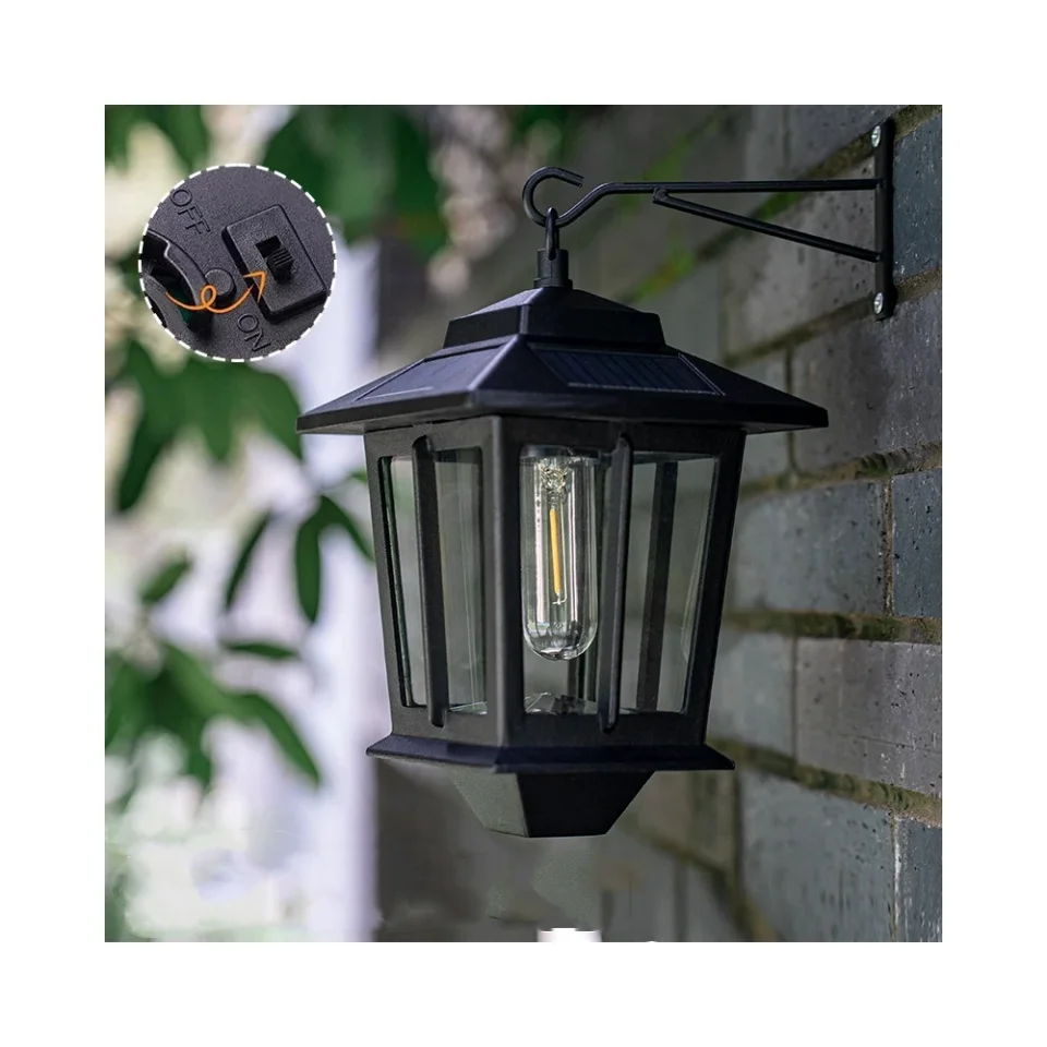 Solar Wall Lanterns Aluminum with Decorative Glass for Outdoor Yard Garden