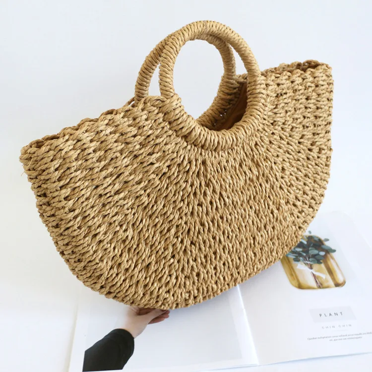 Large Women Straw Beach Bag Tote Boho Summer Beach Bags For Outdoor ...