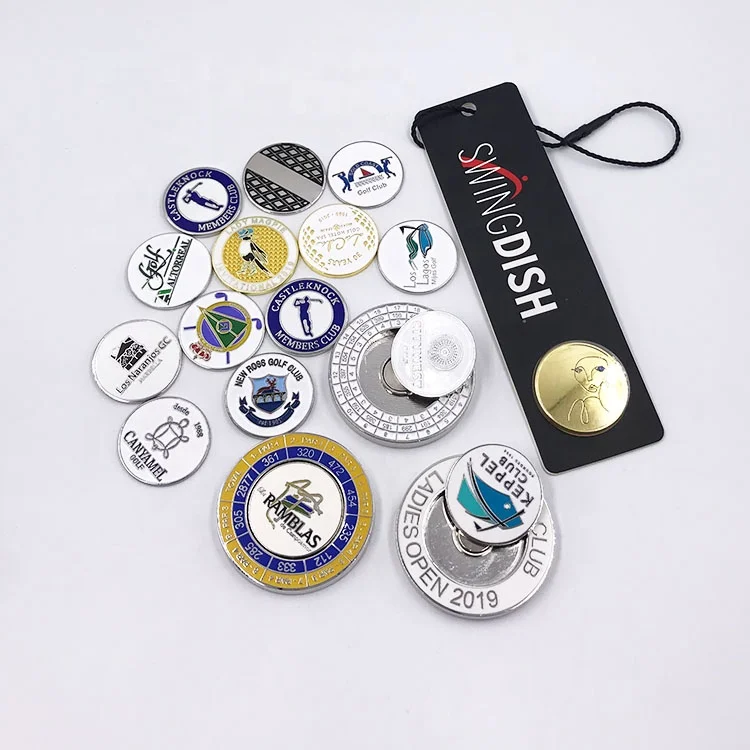 Custom Luggage Round Metal Brand Leather Buckle Black Golf Tag Bag Name Tags manufacture