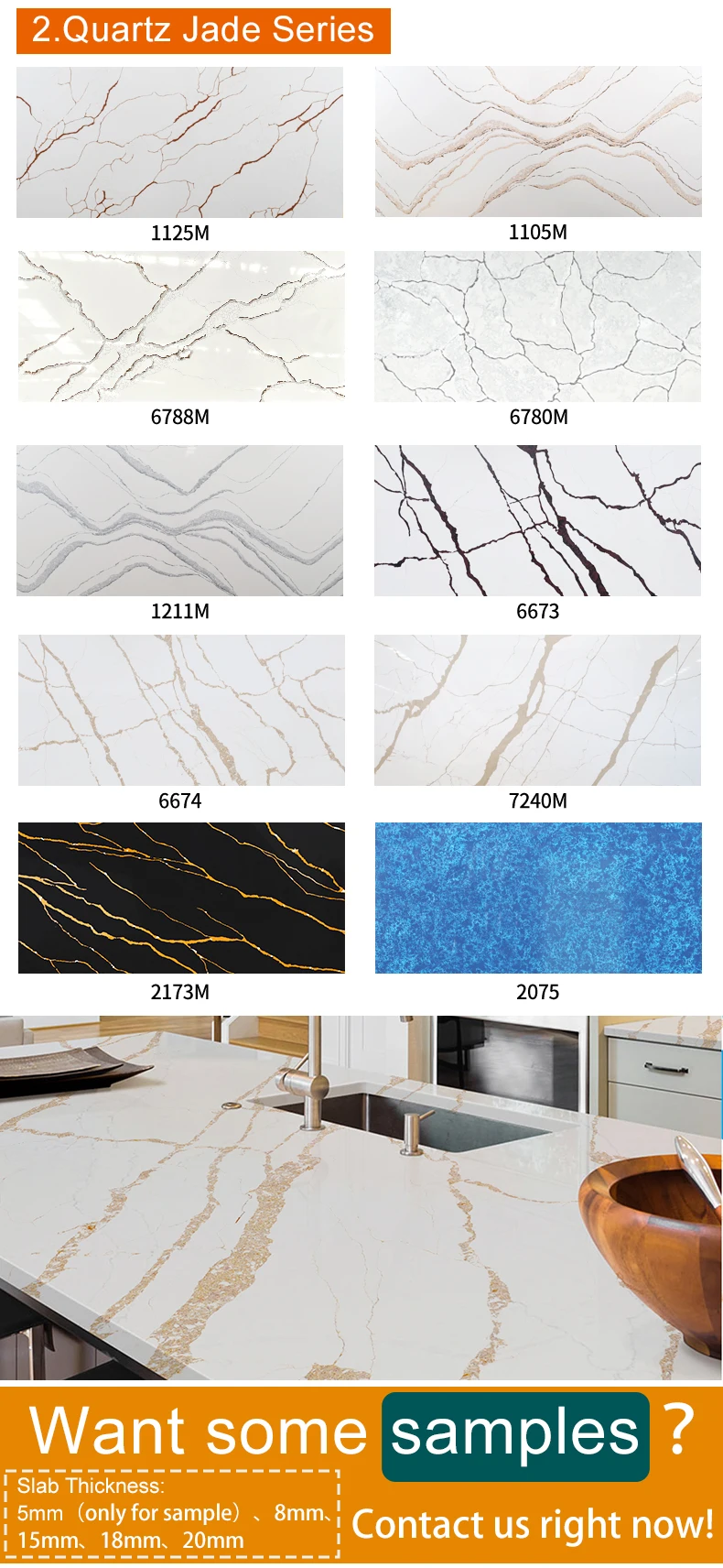 Calacatta Gold Quartz Stone Slab Engineered Stone Benchtop Artificial