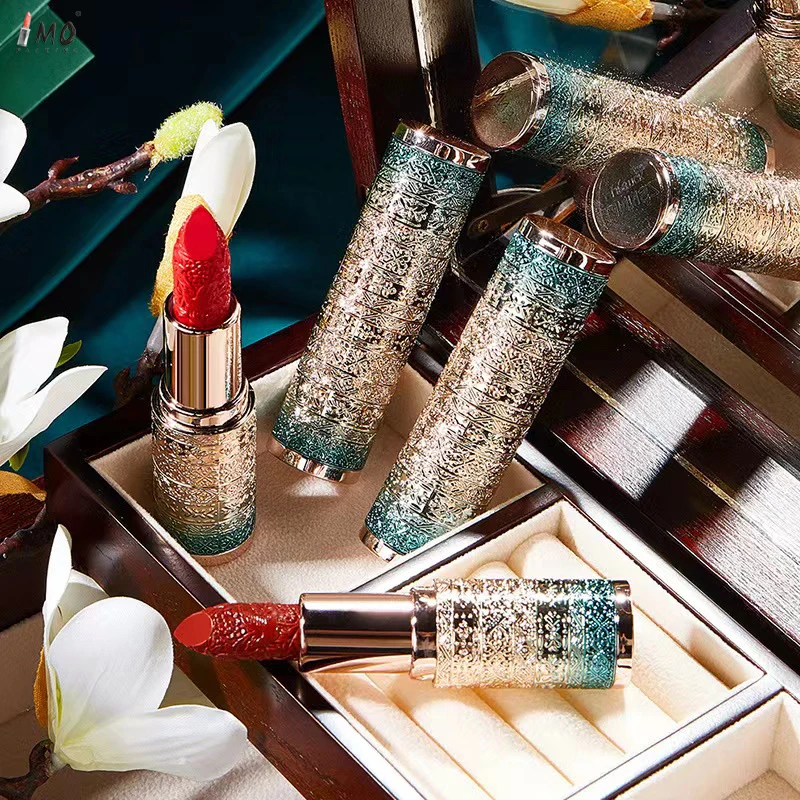 Vintage Embossed Classic Chinese Style Custom Makeup Lipstick Tube