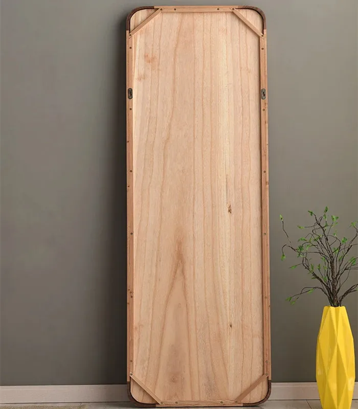 Large Rectangular Wood Frame Full-Length Standing Mirror Luxury Home Decor Dressing Anti-explosion for Dressing Room Use