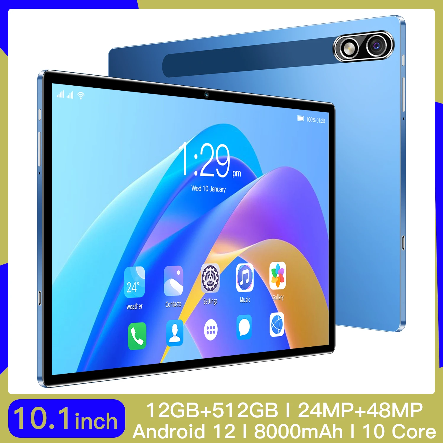 新品未使用　Androidタブレット 10.1インチ 12GB+512GB 安い10.1インチのドローニング学習RAM12G 512GB ROM Android