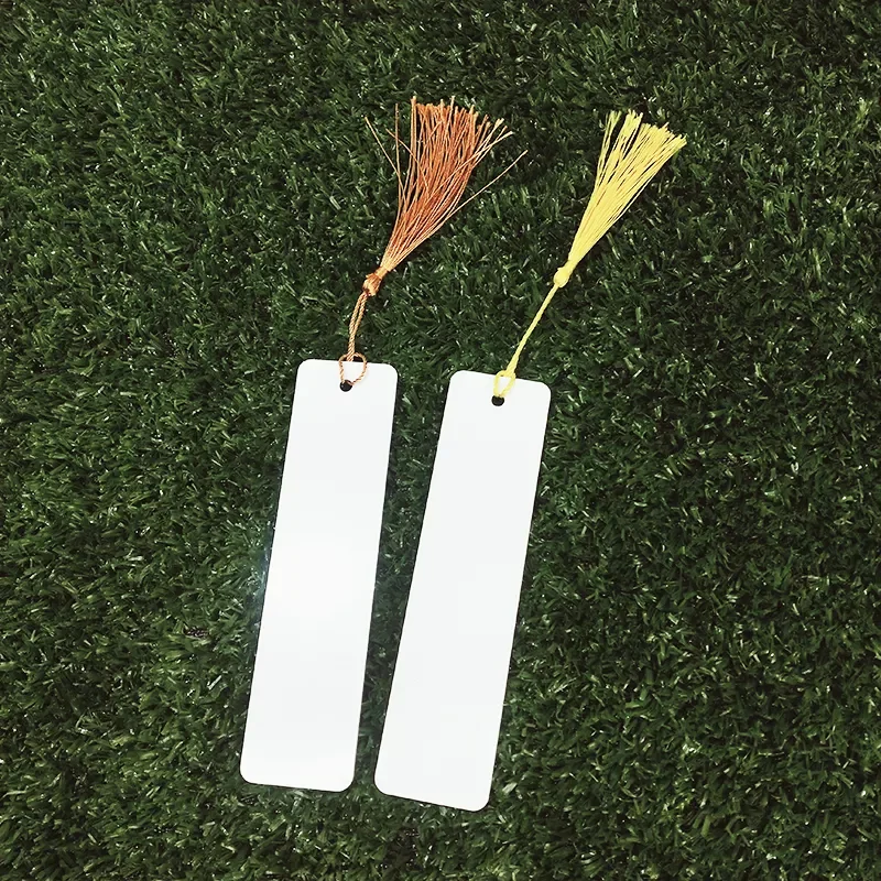 Sublimation Blank Bookmark Metal Blank Bookmarks With Hole and Tassels Sublimation Blank Bookmarks to Decorate DIY Crafts for DI