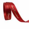 Borde rojo dorado Feliz Navidad-1,6 cm * 10 yardas
