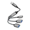 Type-C to USB 1-in-3 10W (Grey)