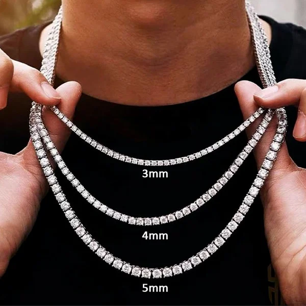 Aaa Gems Different Sizes Vvs Tennis Chains Necklace Moissanite Tennis ...