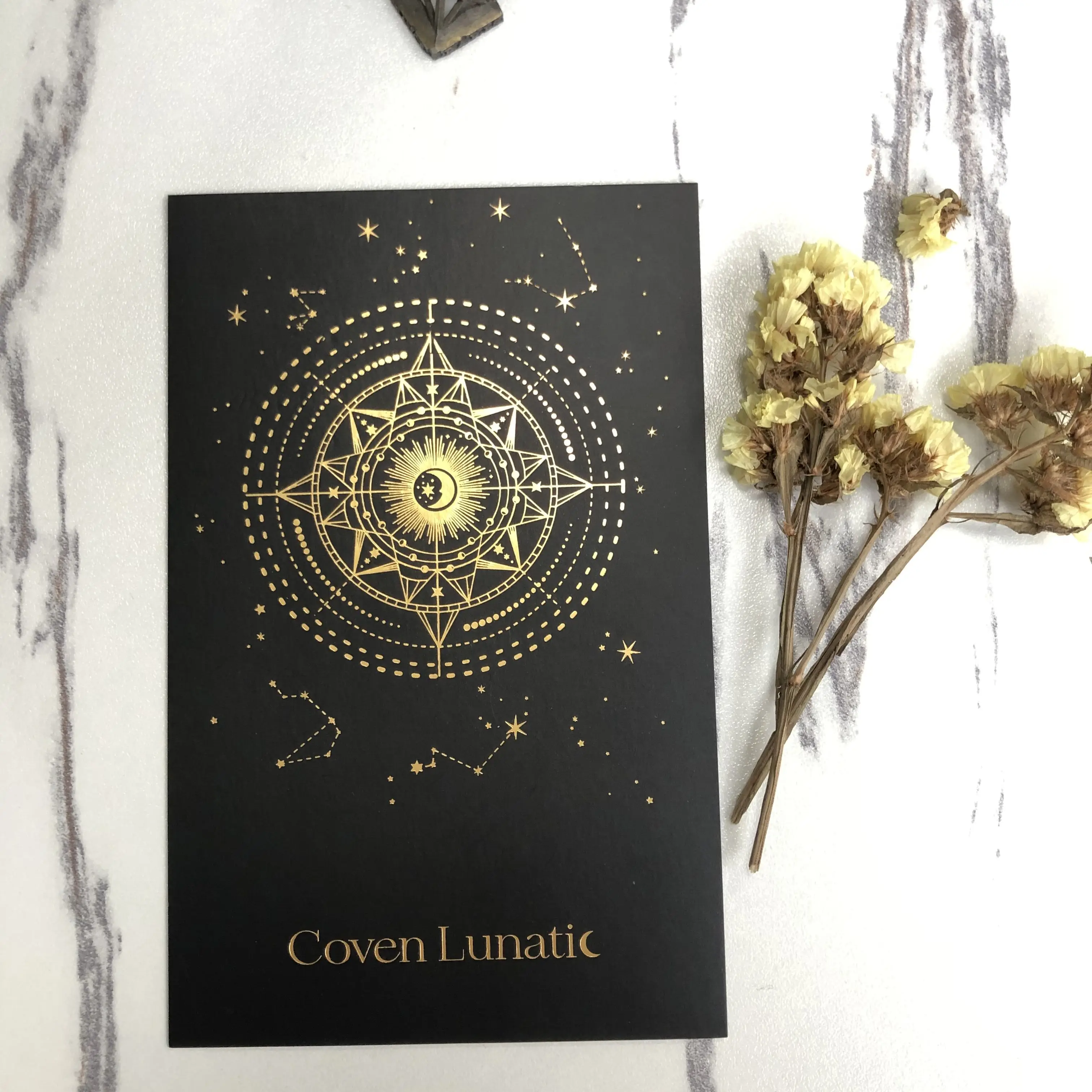 Black Color Coated Paper Cards Custom Gold Foil logo Thank You Card Invitation Card Printing Text logo