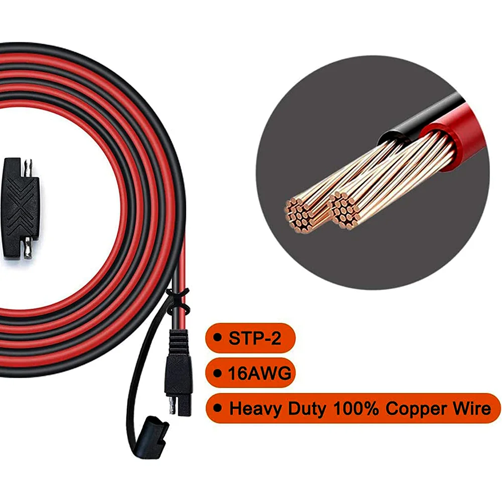 product 12 feet sae to sae quick disconnect extension cable with 16awg wiring harness for home appliances automobiles machines-1