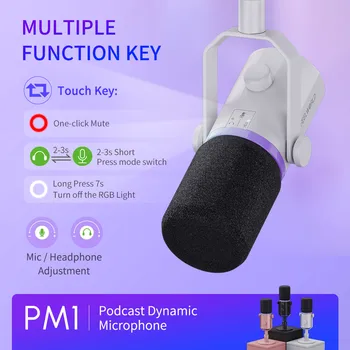 FEELWORLD PM1 Best Microphone for Live Streaming, Bulk Order Price, Custom Packaging, with Pop Filter and Gain Control detail image
